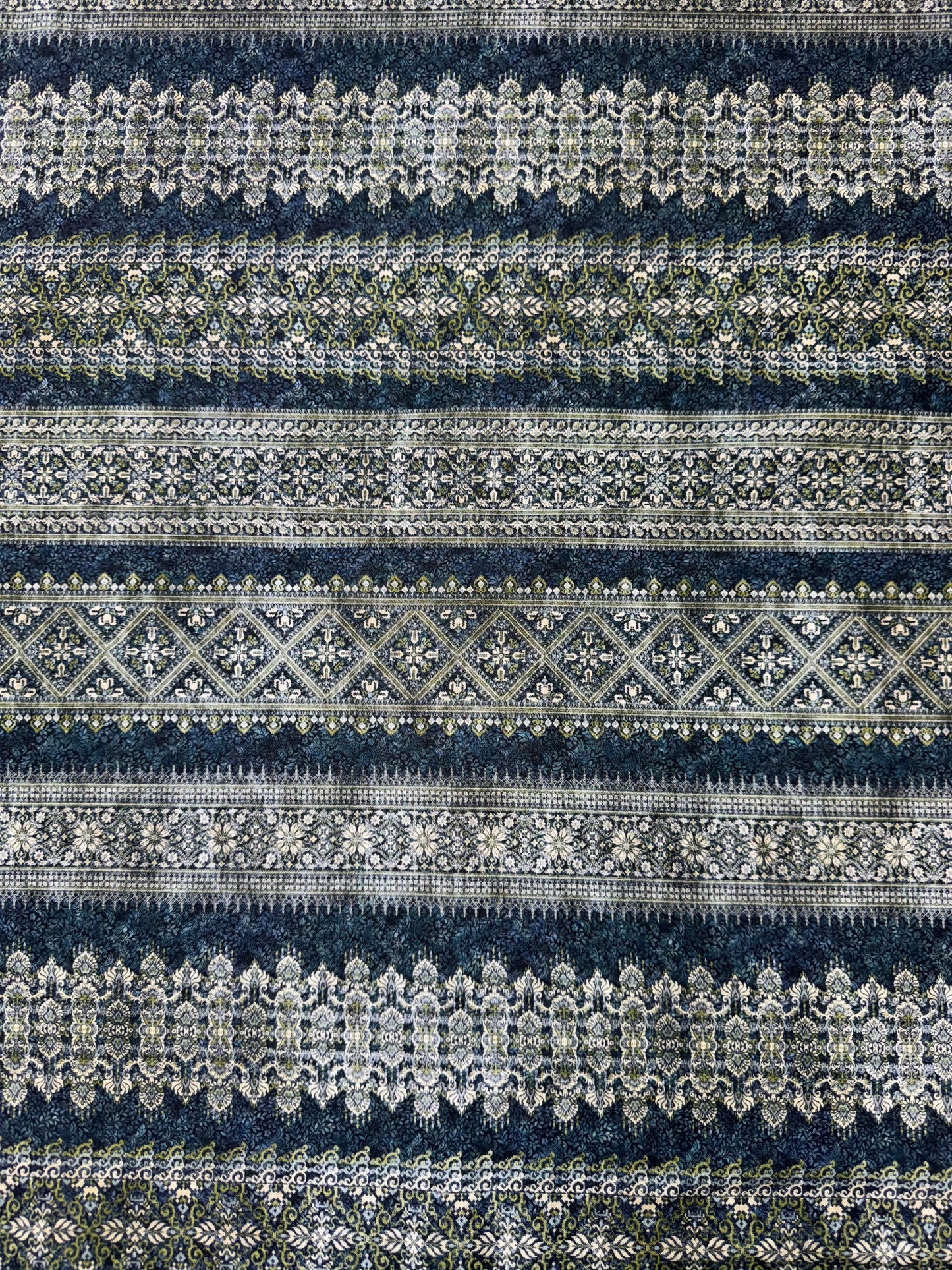 Carpet Bag Romance by Jason Yenter - Blue - Vintage Small Border Fabric 4CBR1