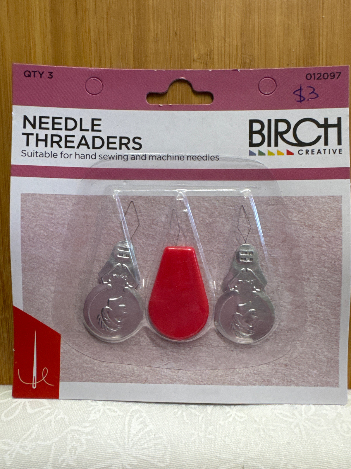 Birch Needle Threaders - Set of 3 Mixed