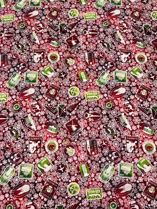 Winter around the world Stamps in Red