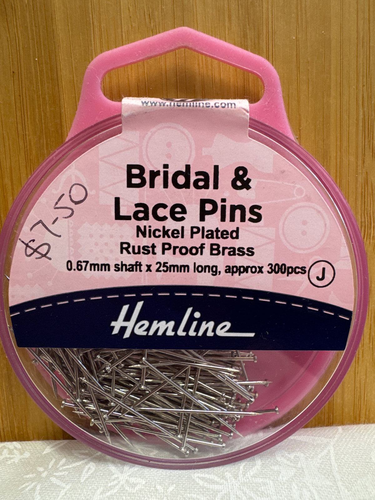 Hemline Bridal and Lace Pins - 0.67mm x 25mm x 300