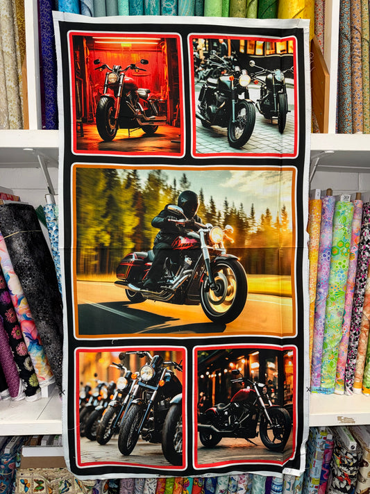Throttle Thrills Classic Motor Bikes 24" Panel