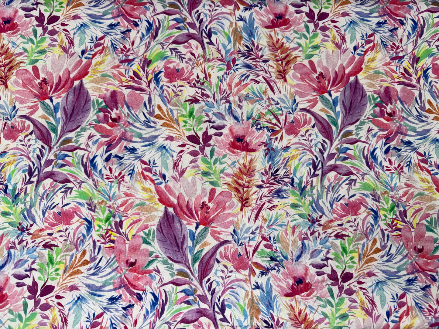Sketchbook Floral on White Wideback 108"