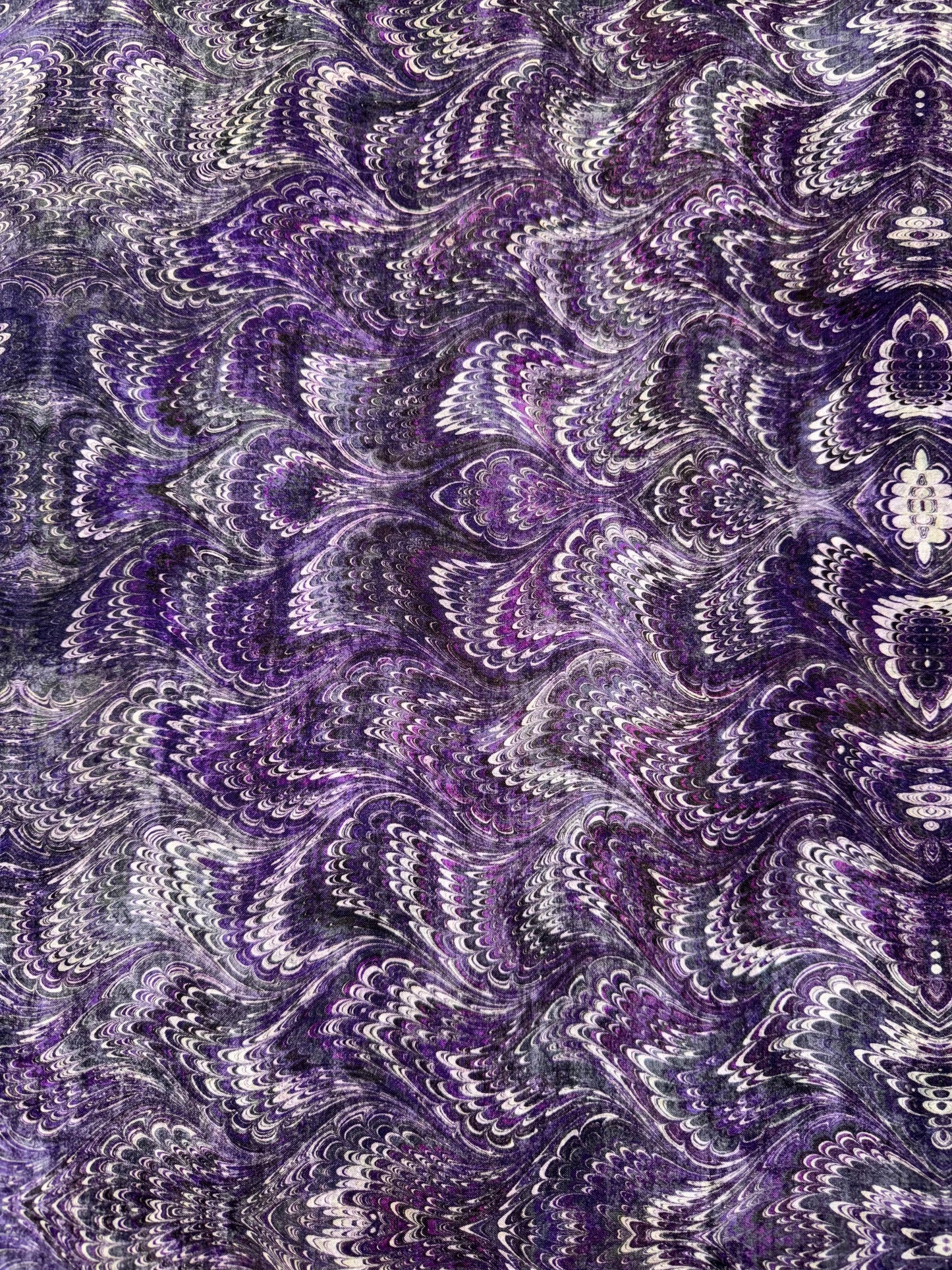 Carpet Bag Romance by Jason Yenter - Purple - Marbled Print All Over Fabric 6CBR3