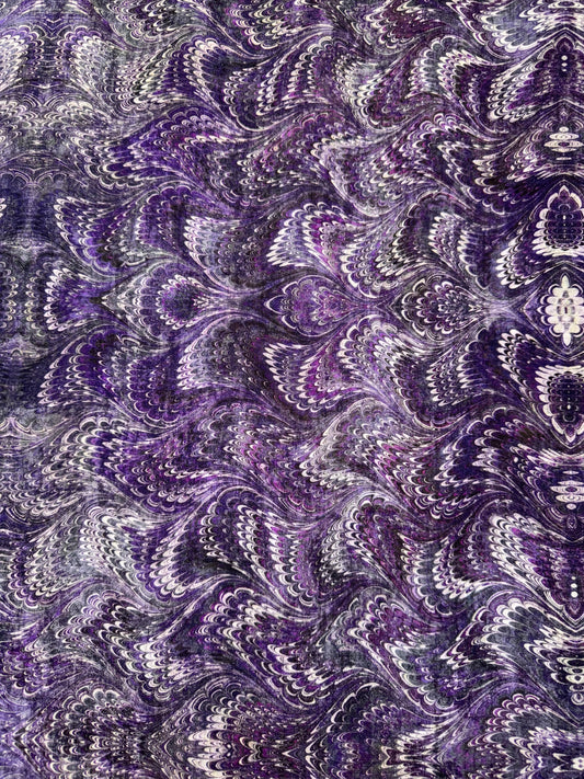 Carpet Bag Romance by Jason Yenter - Purple - Marbled Print All Over Fabric 6CBR3