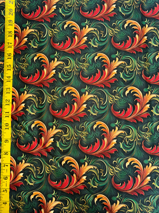 Christmas Green and Red Scroll