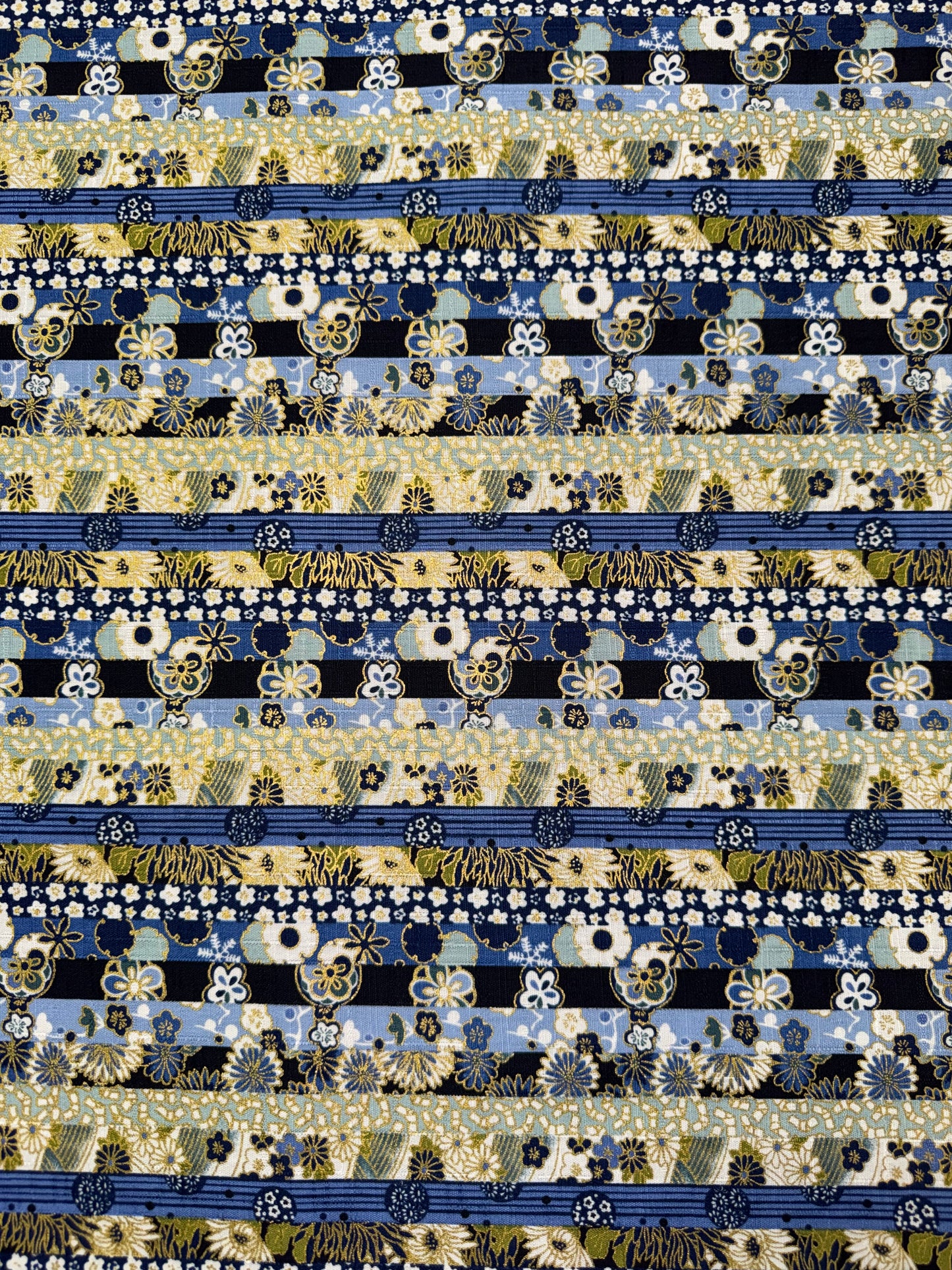Ibaraki - Japanese stripes of Blue and Gold