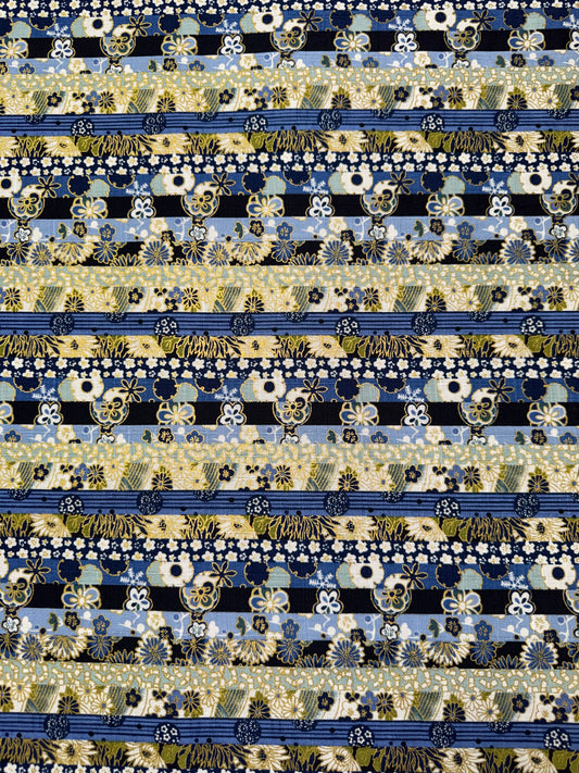 Ibaraki - Japanese stripes of Blue and Gold