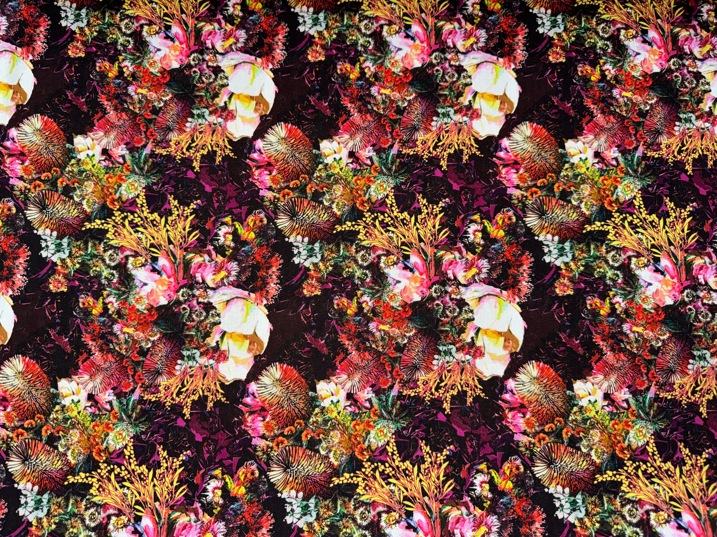 Glorious Gum Blossoms - Wattle fabric by De Gillett Cox