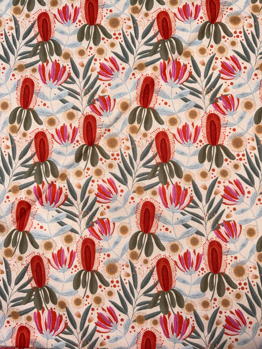 Flora and Fauna - Flowers on Cream background