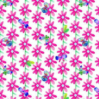 Color Crush - Pink Daisies on White