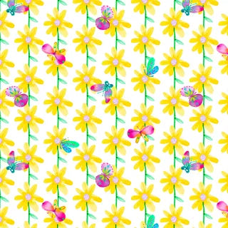 Color Crush - Yellow Daisies on White