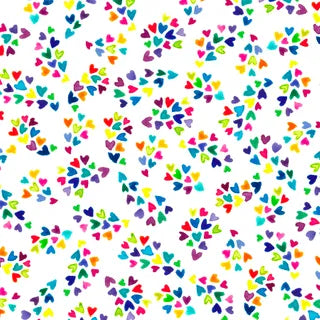 Color Crush - Multicoloured Hearts on White