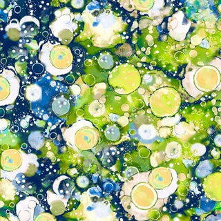 Tree of Life - Allover Bubbles - Green & Blue