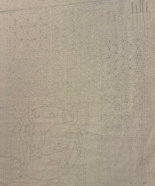DV4095 Sashiko Fauna Panel in Natural
