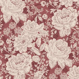 Charlotte 108" Vintage Floral Wideback - Light Burgundy
