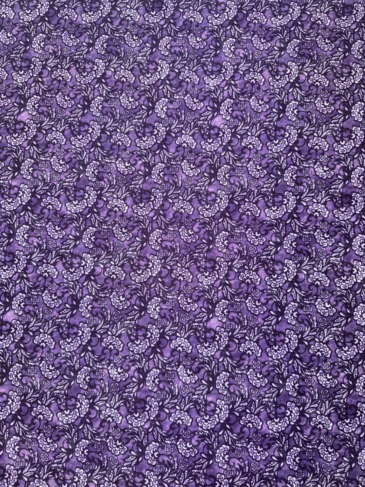 Carpet Bag Romance by Jason Yenter - Purple - Floral Print All Over Fabric 7CBR3