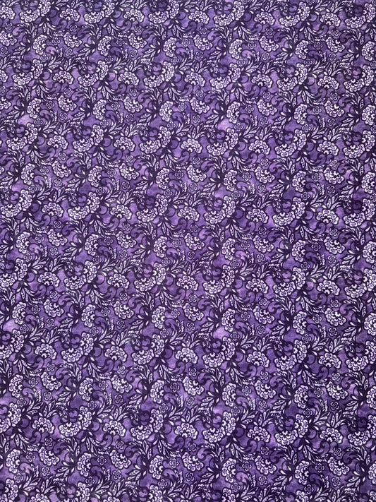 Carpet Bag Romance by Jason Yenter - Purple - Floral Print All Over Fabric 7CBR3