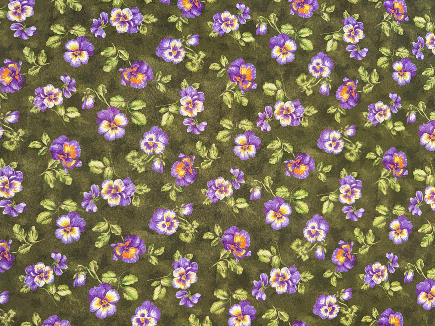 Pansies on Green