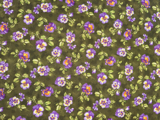 Pansies on Green