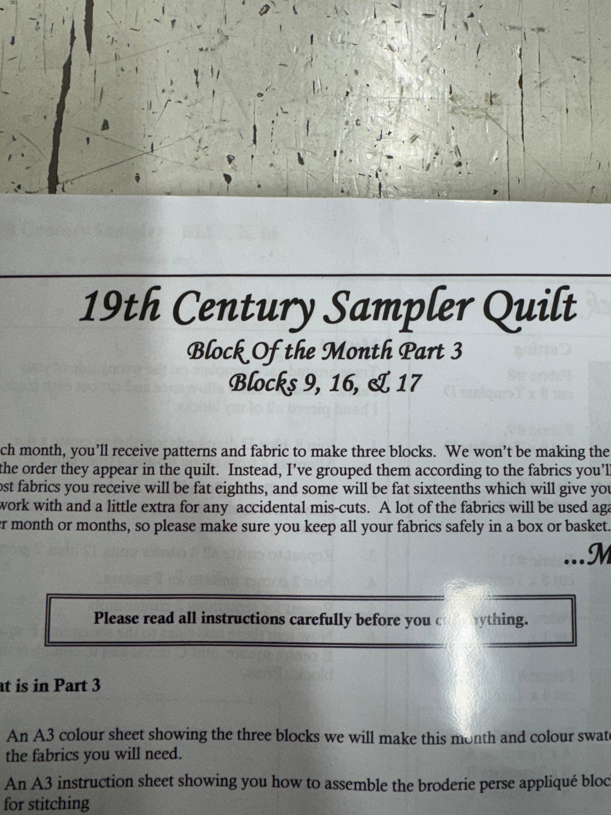 19th Century Sampler Quilt Kit by Megan Carrol