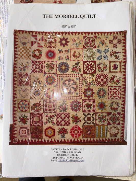The Morrell Quilt by Di Ford Hall - Block of the Month Complete Set - By Shiralee Stitches. Pre-Loved Treasure.