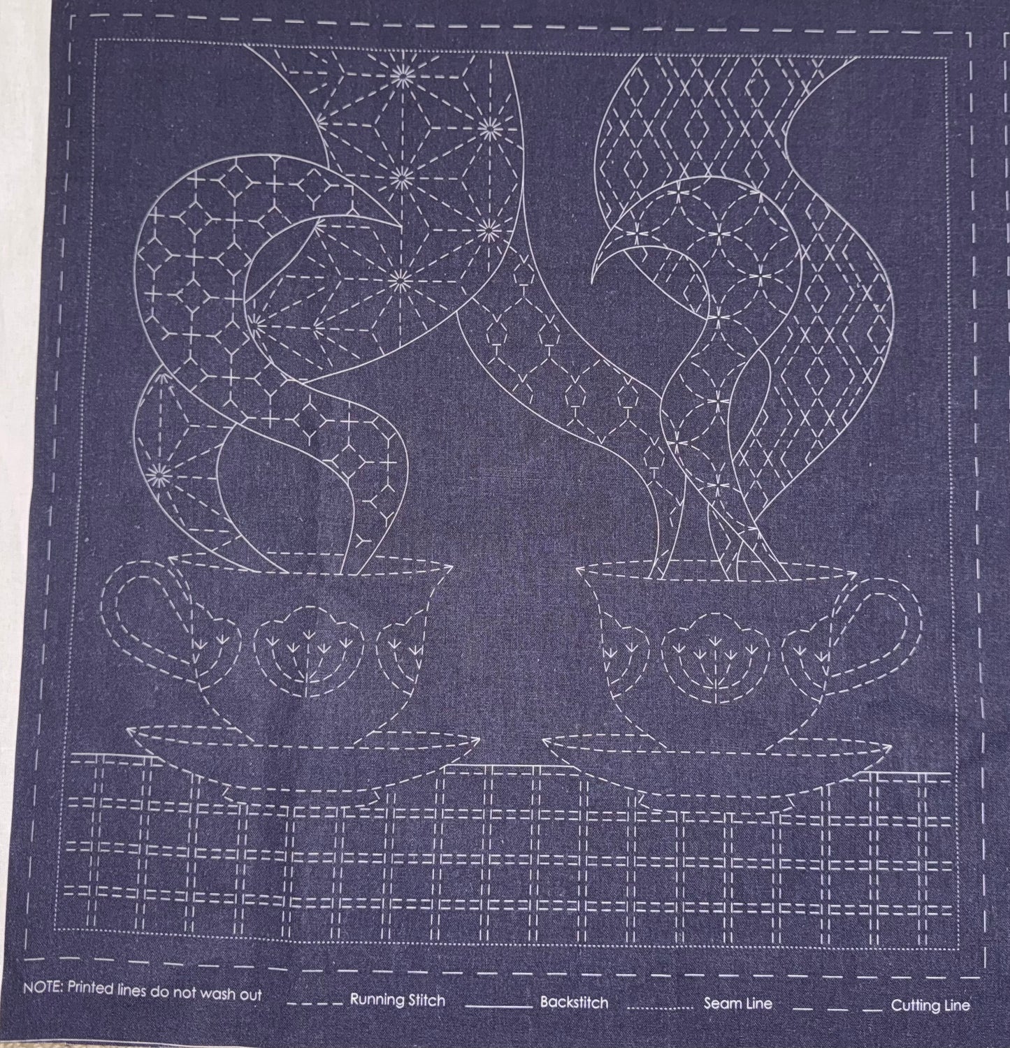 DV4266 Sashiko Teatime Panel in Navy