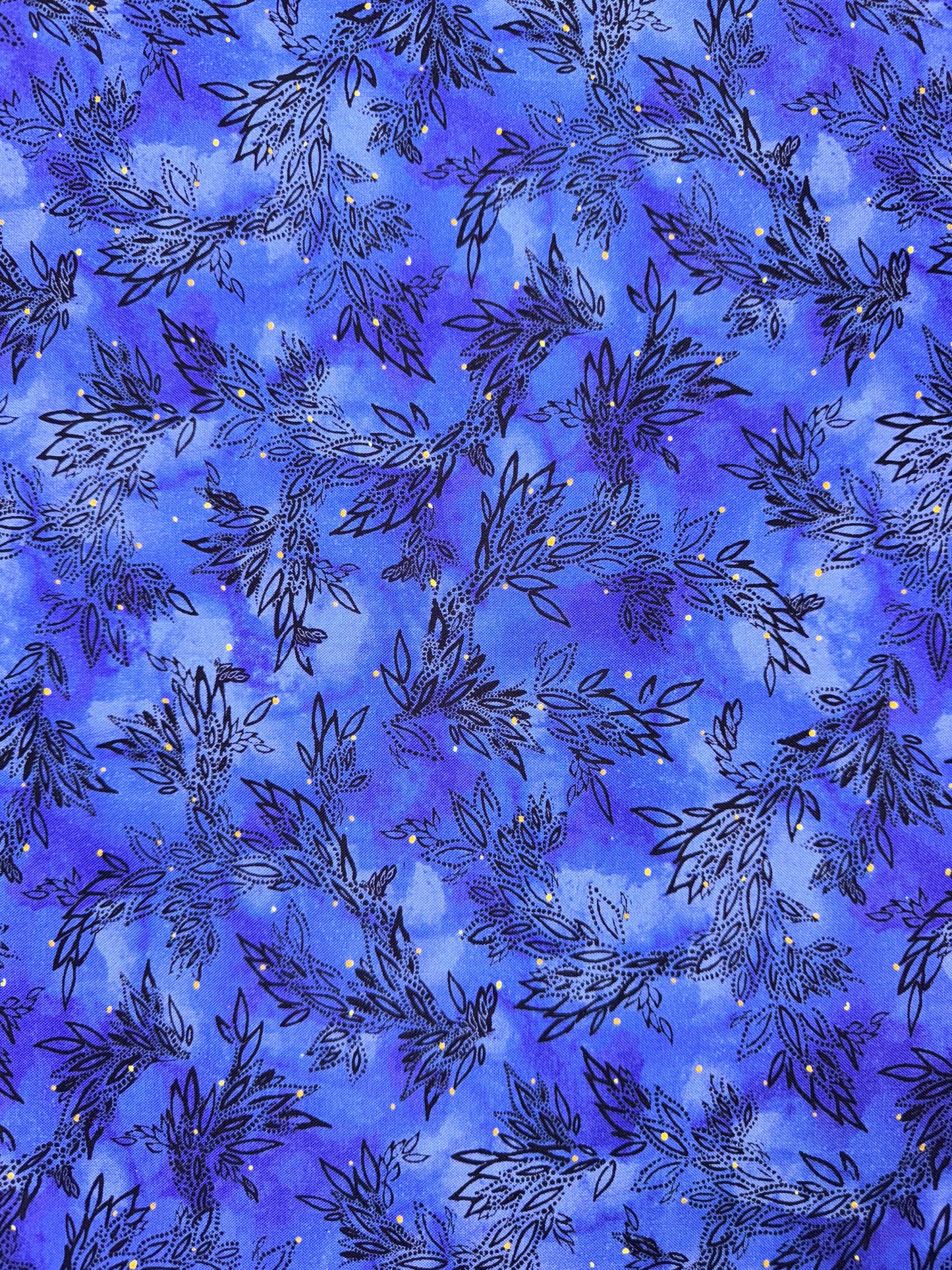 Painted Sea - Leafy Sea Trails in Dark Blue