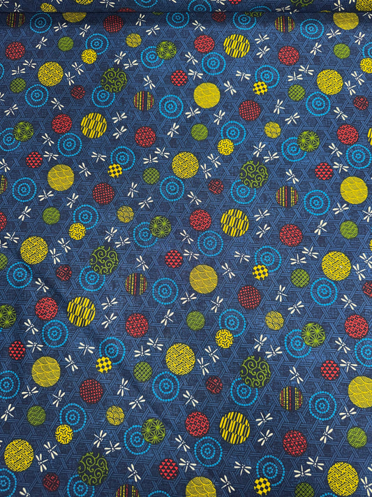 Japanese Symbols on Blue Wicker background