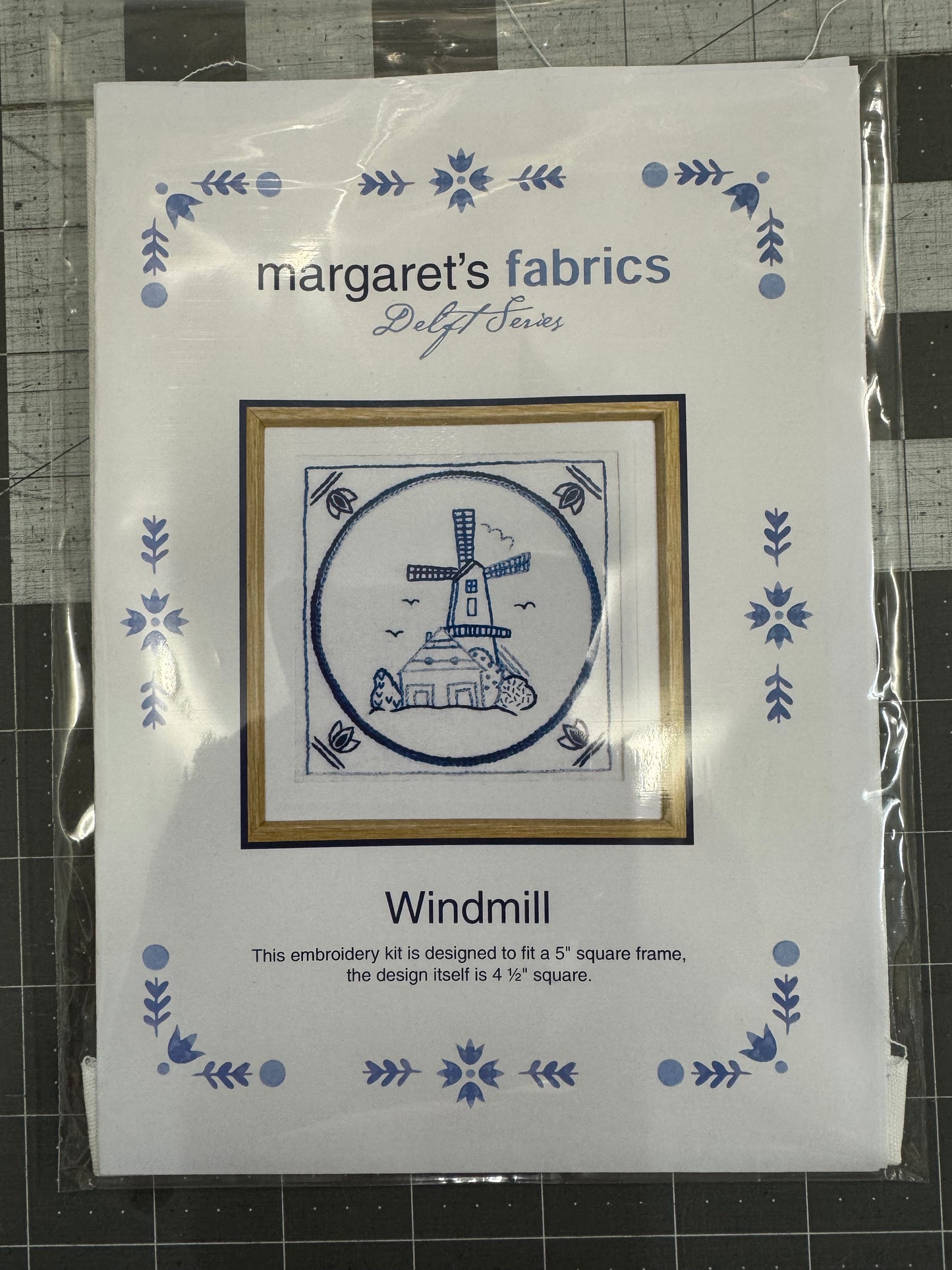 Windmill Delft Series Stitchery by Margaret Upston
