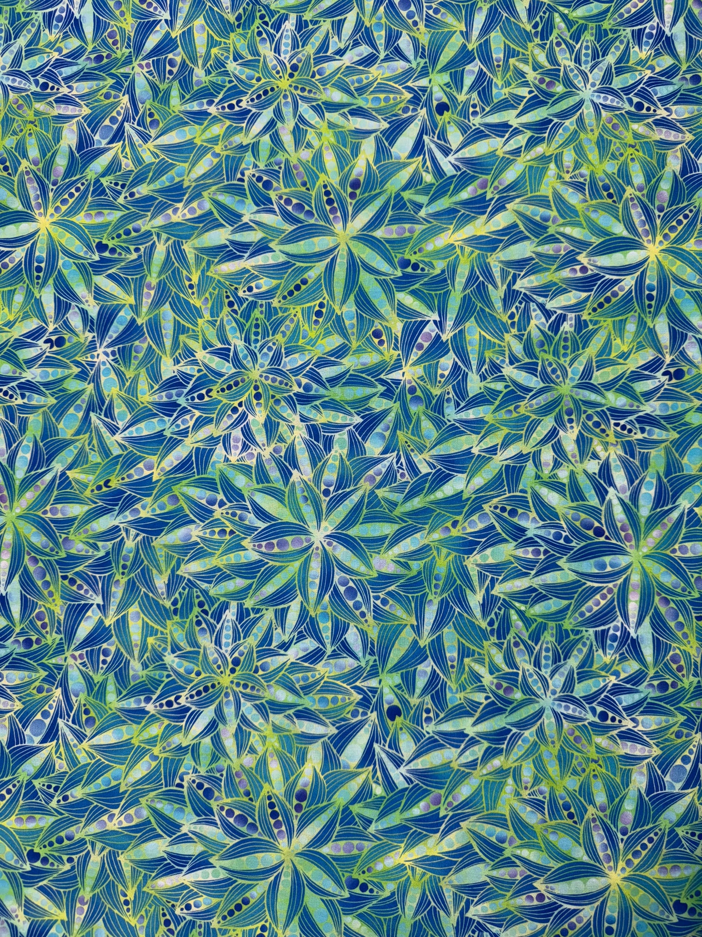 Dazzle by Jason Yenter - Blue/Green Leaves 3JYP-2