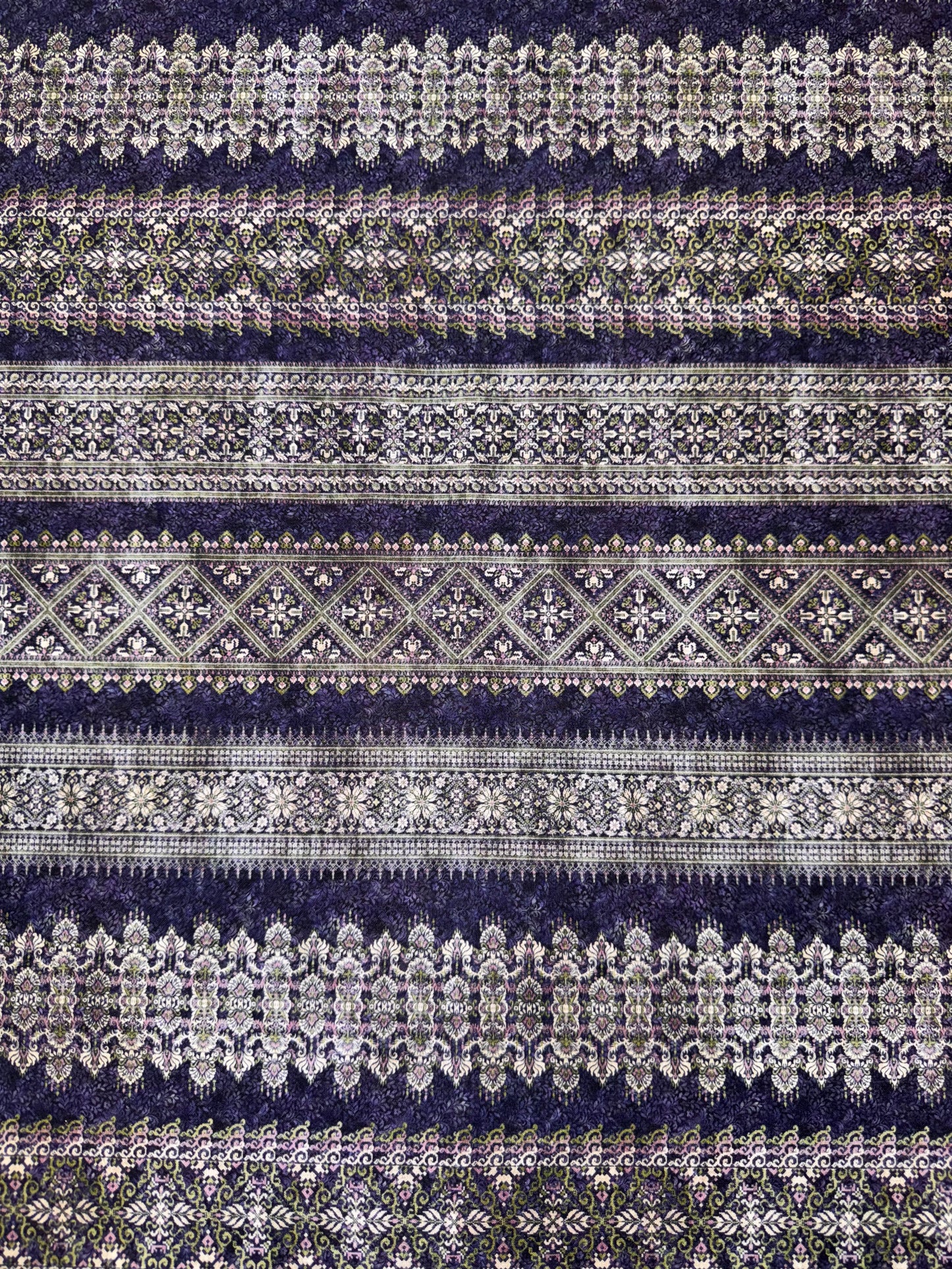 Carpet Bag Romance by Jason Yenter - Purple - Vintage Small Border Fabric 4CBR3