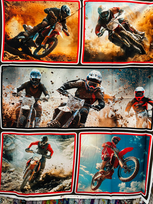 Throttle Thrills Moto Cross Motor bikes 36" Panel