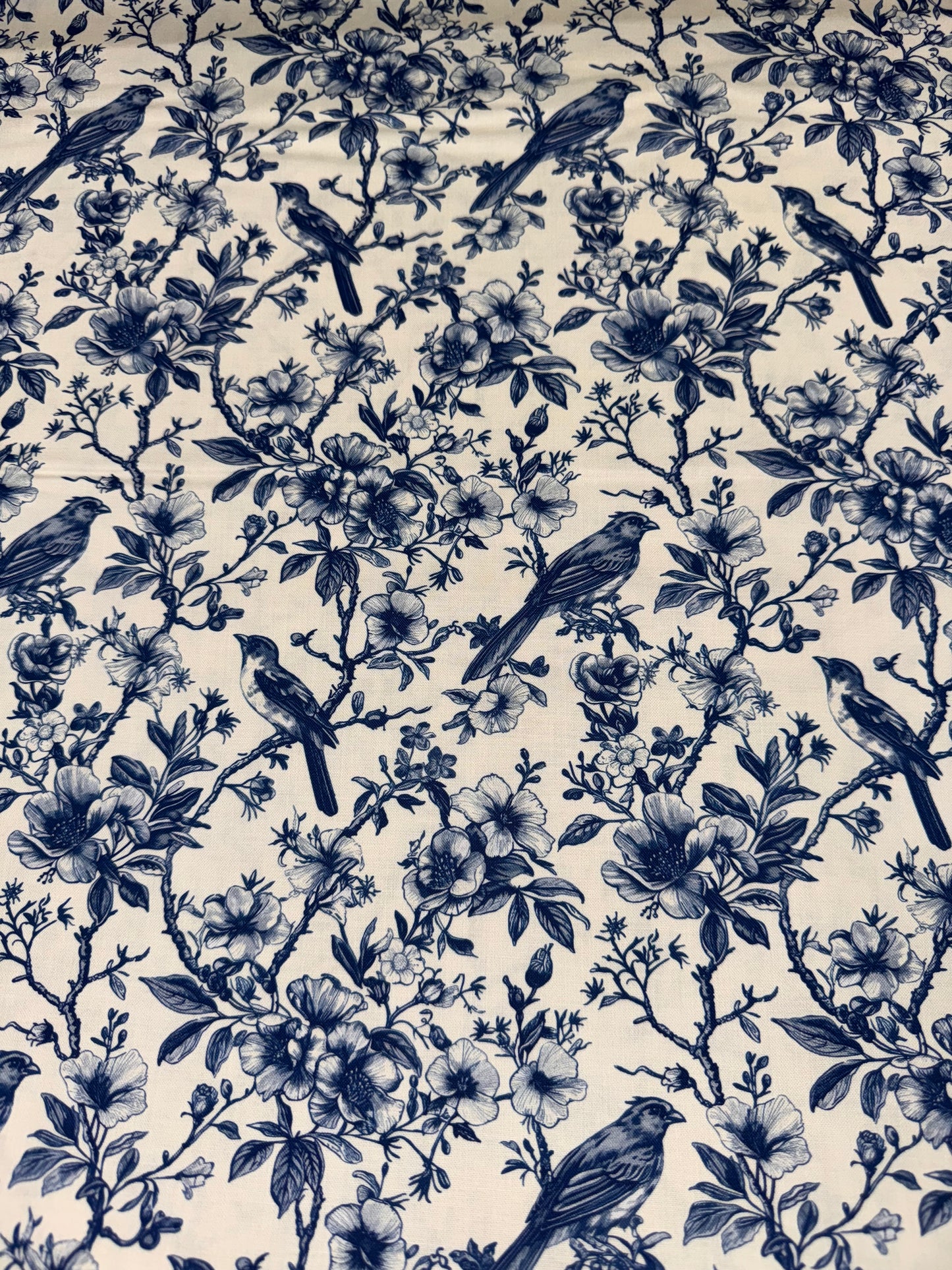 Toile De Jouy - Classic Blue and White Floral Design DV6621