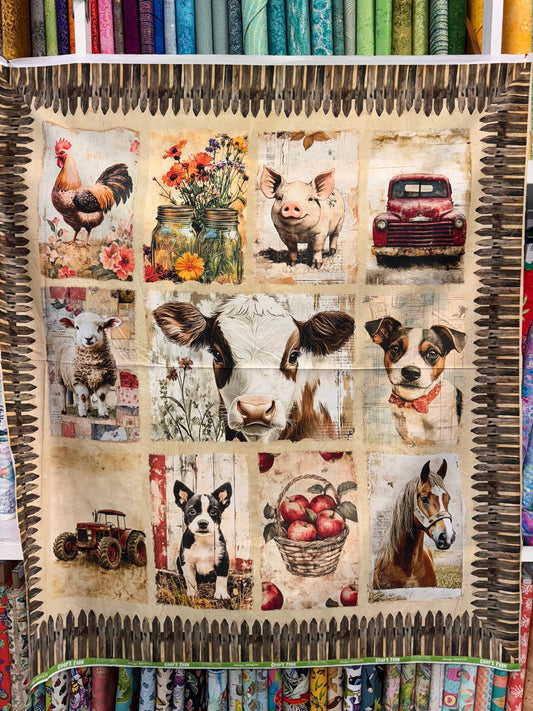 DV6797 Coops Farm Animal Panel