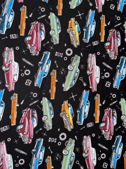 Classic Cars on Black Background