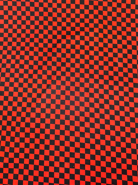 Racing Checkered Red and Black
