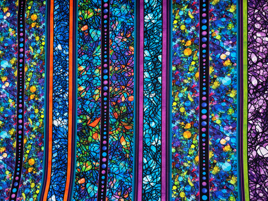 Cat Artistry Fractal stripe black & multi coloured