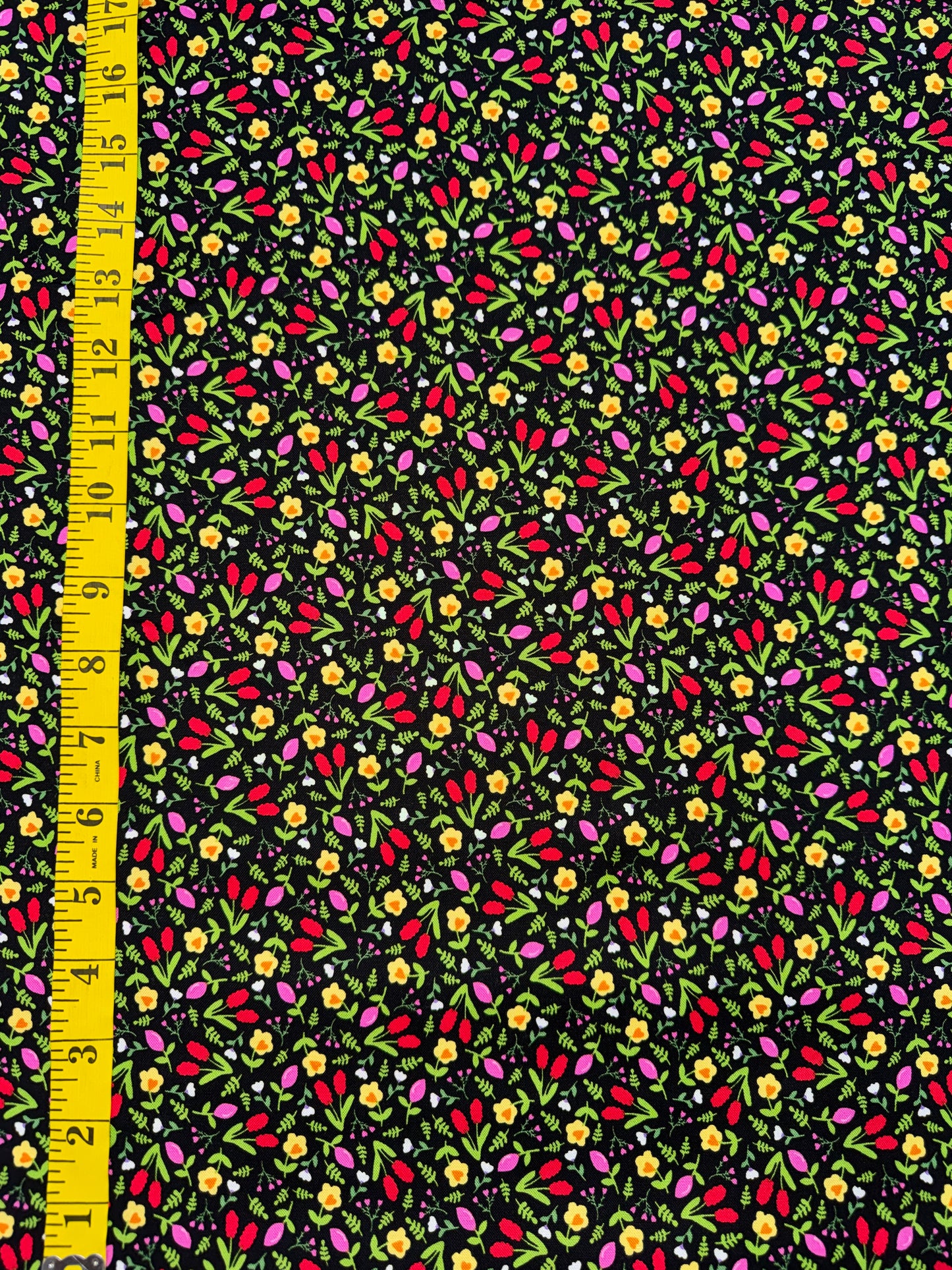 Little Ladies - Tiny Flowers on a Black Background