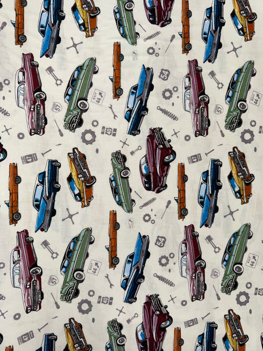 Classic Cars on Cream Background