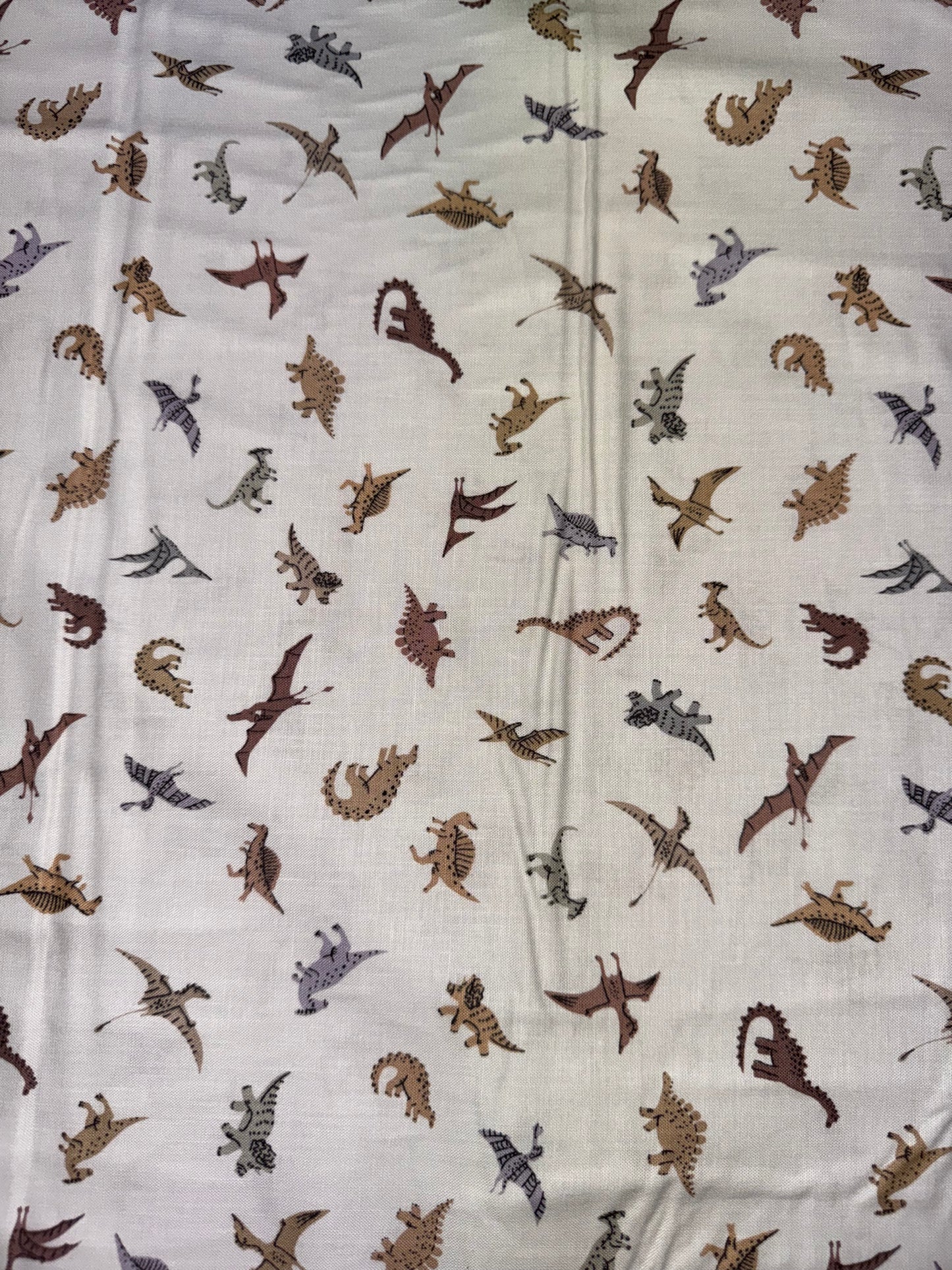 Prehistoric Dinosaurs - Brown and Grey Dinosaurs on a Cream Background