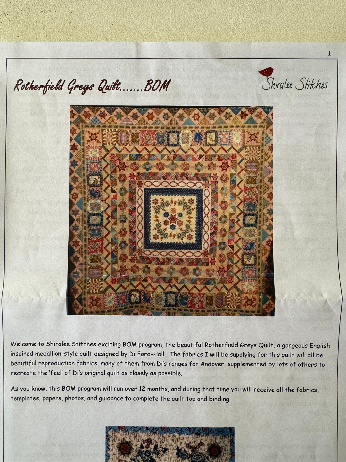 Rotherfield Greys Quilt - Patterns and Complete Fabric Set - By Shiralee Stitches. Pre-Loved Treasure.