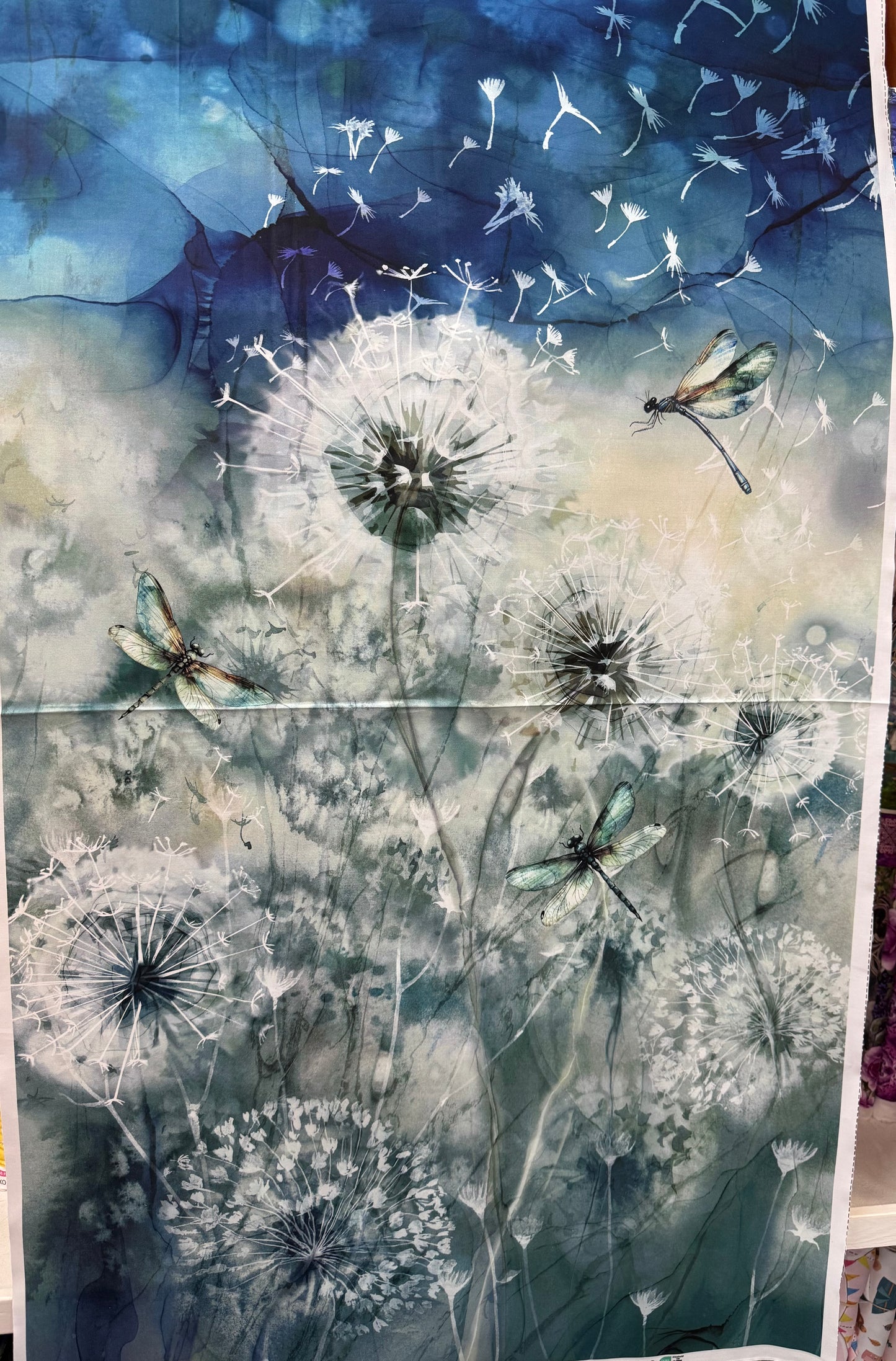 Whisper Dandelions - Navy Fabric