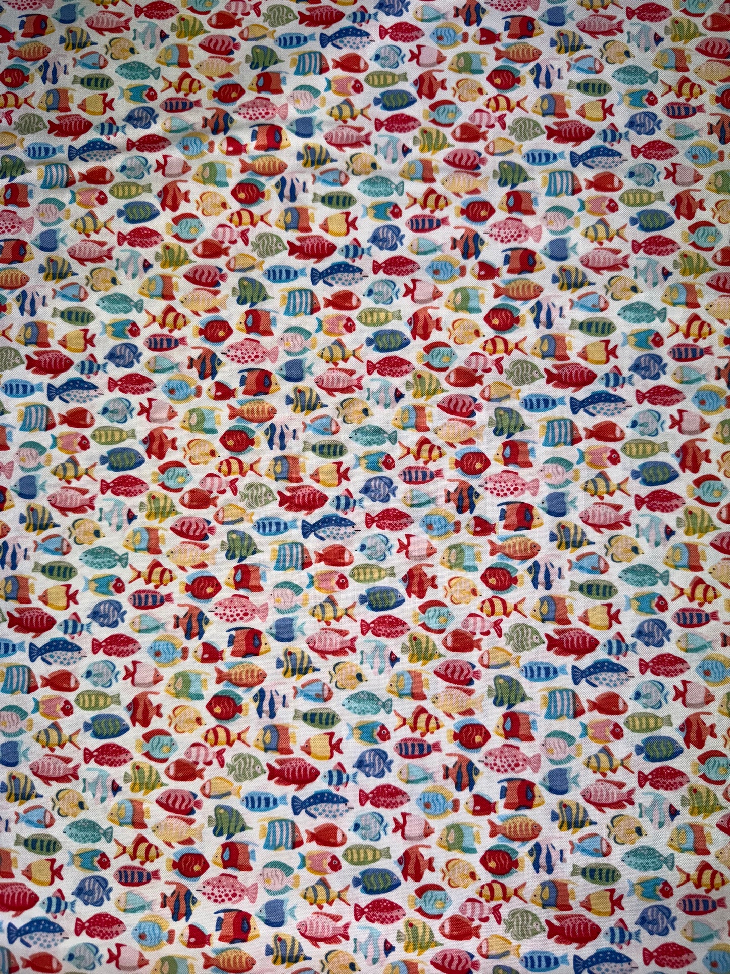Deep Blue Sea - Cream Fish Shoal