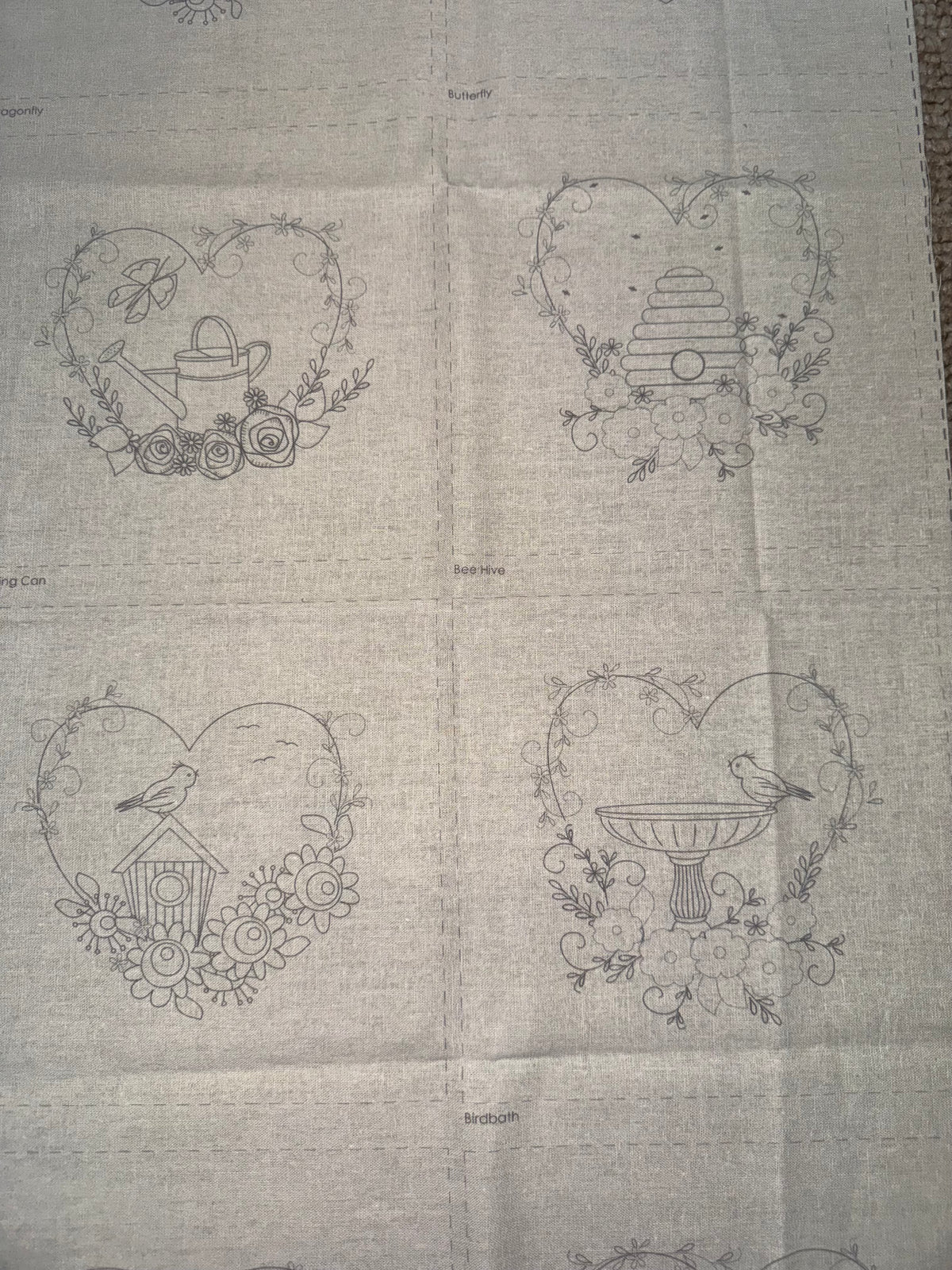 DV7896 Stitchery - Garden Trinkets on Linen