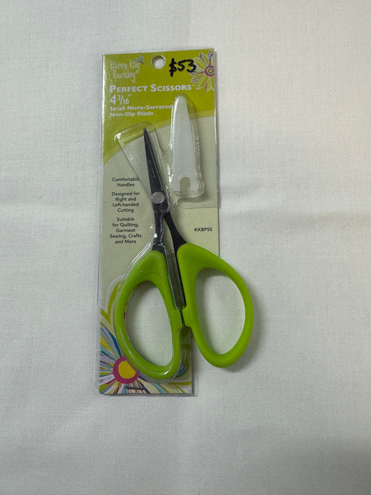 Karen Kay Buckley Perfect Scissors 4" Serrated Edge Lime Green