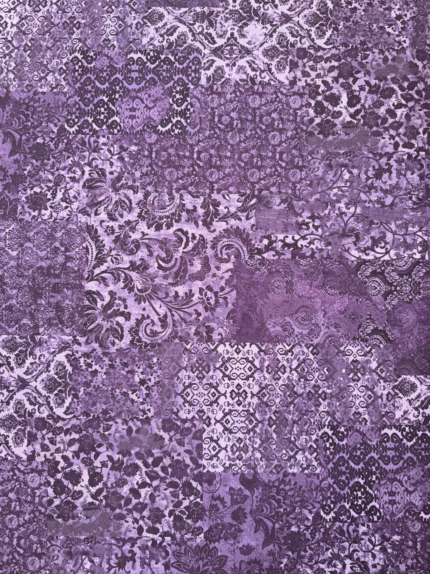 Carpet Bag Romance by Jason Yenter - Purple - Vintage Print All Over Fabric 5CBR3