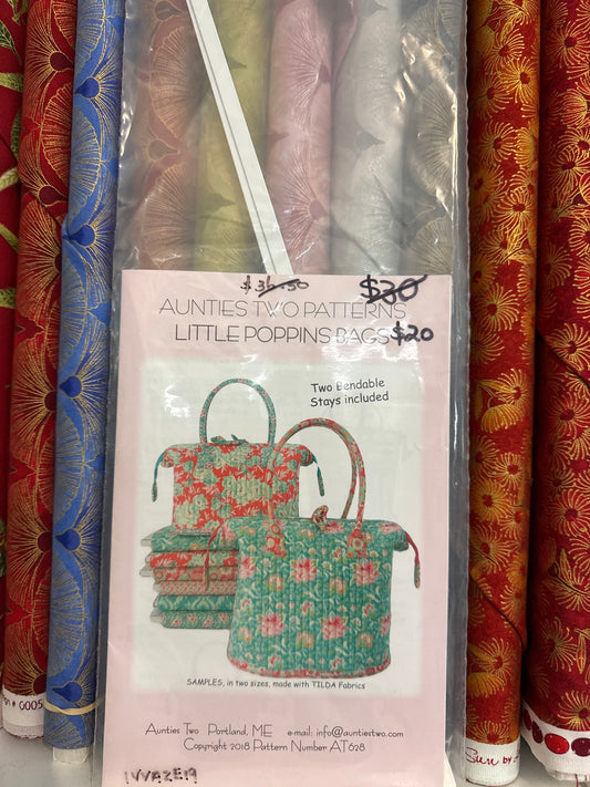 Aunties Two Patterns- Little Poppins Bags