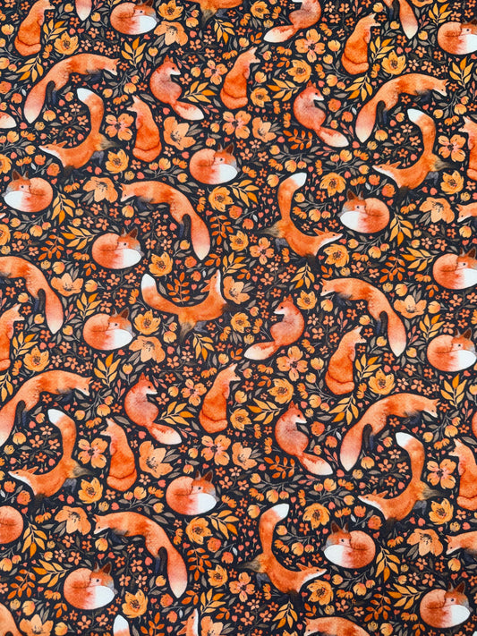 In the Forest - Foxes on a Black Background