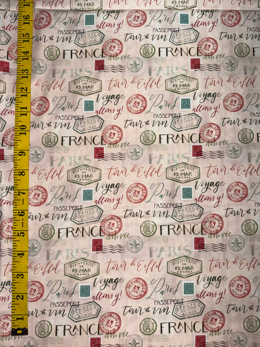 Fleur and Flutter - Paris Passport Stamps in Pink