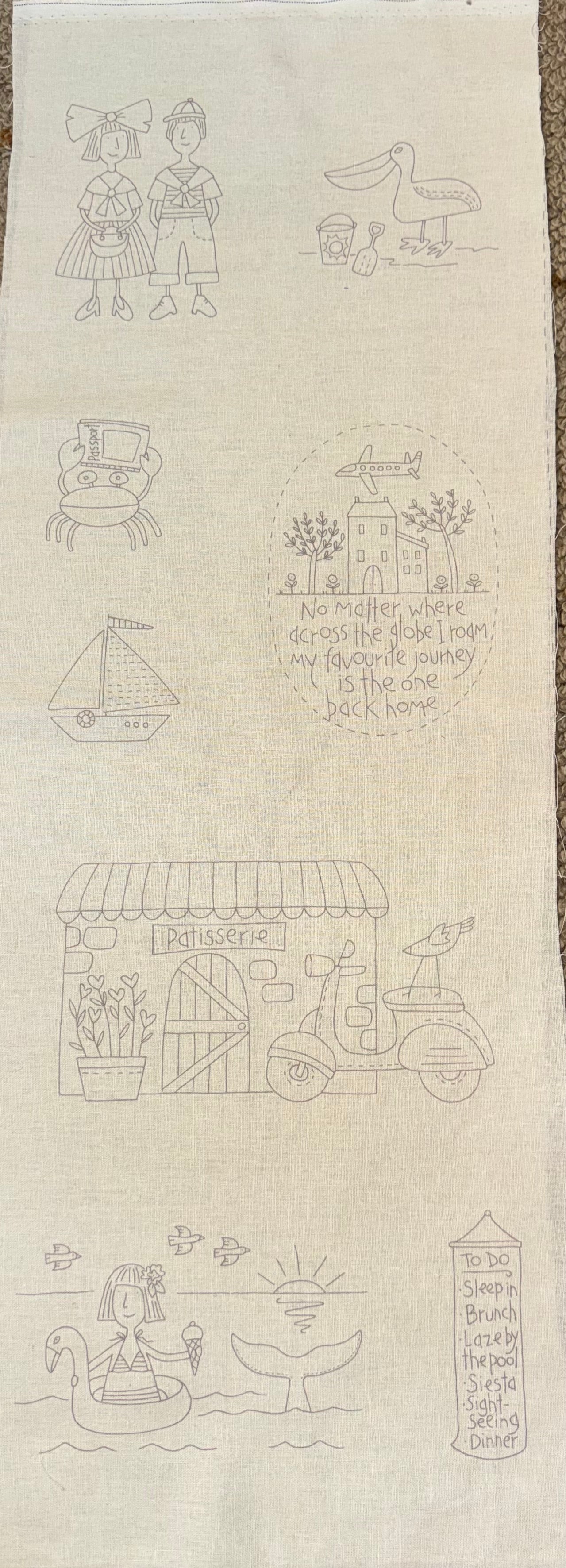 DV6126 Stitchery - Sunkissed Sojourn on Cream Linen